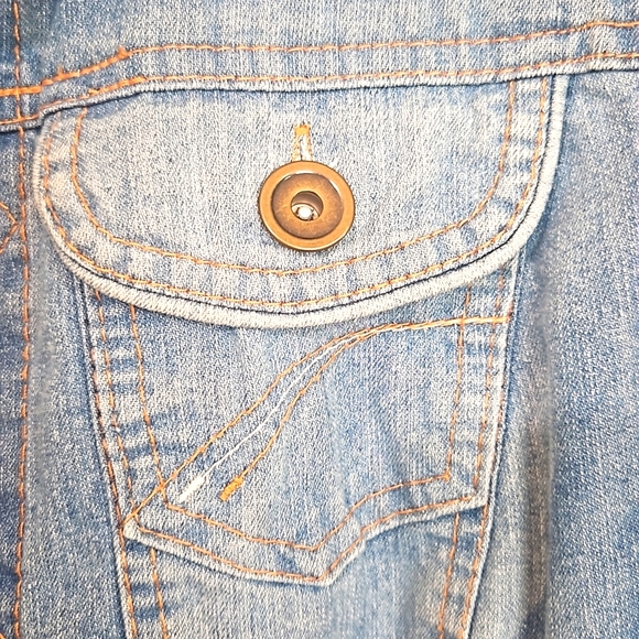 New Look Women's Strech Denim Jacket Blue Size Large - Picture 7 of 10